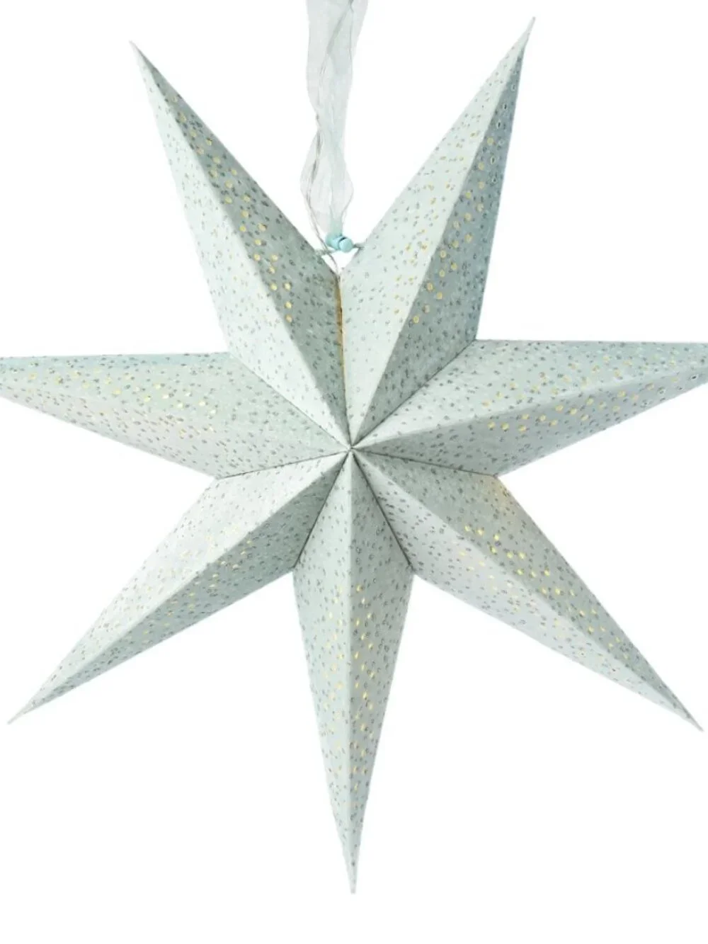 NEW Light Up Battery Operated Flocked Star Christmas Hanging Decoration Decor Ho